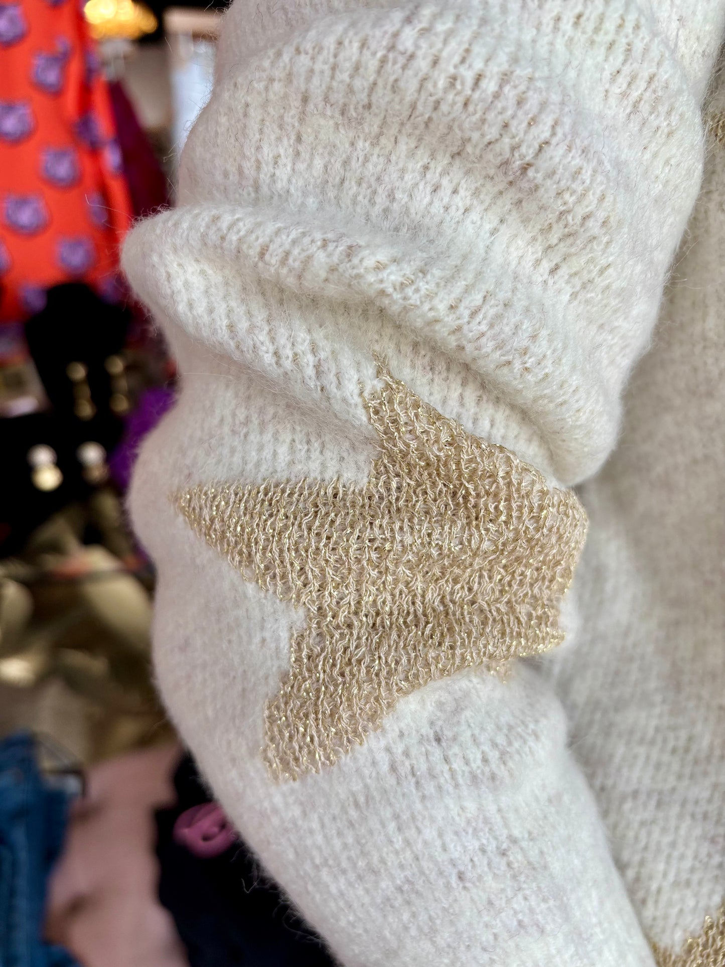 Charlie B Star Jacquard Lurex Sweater - Stars