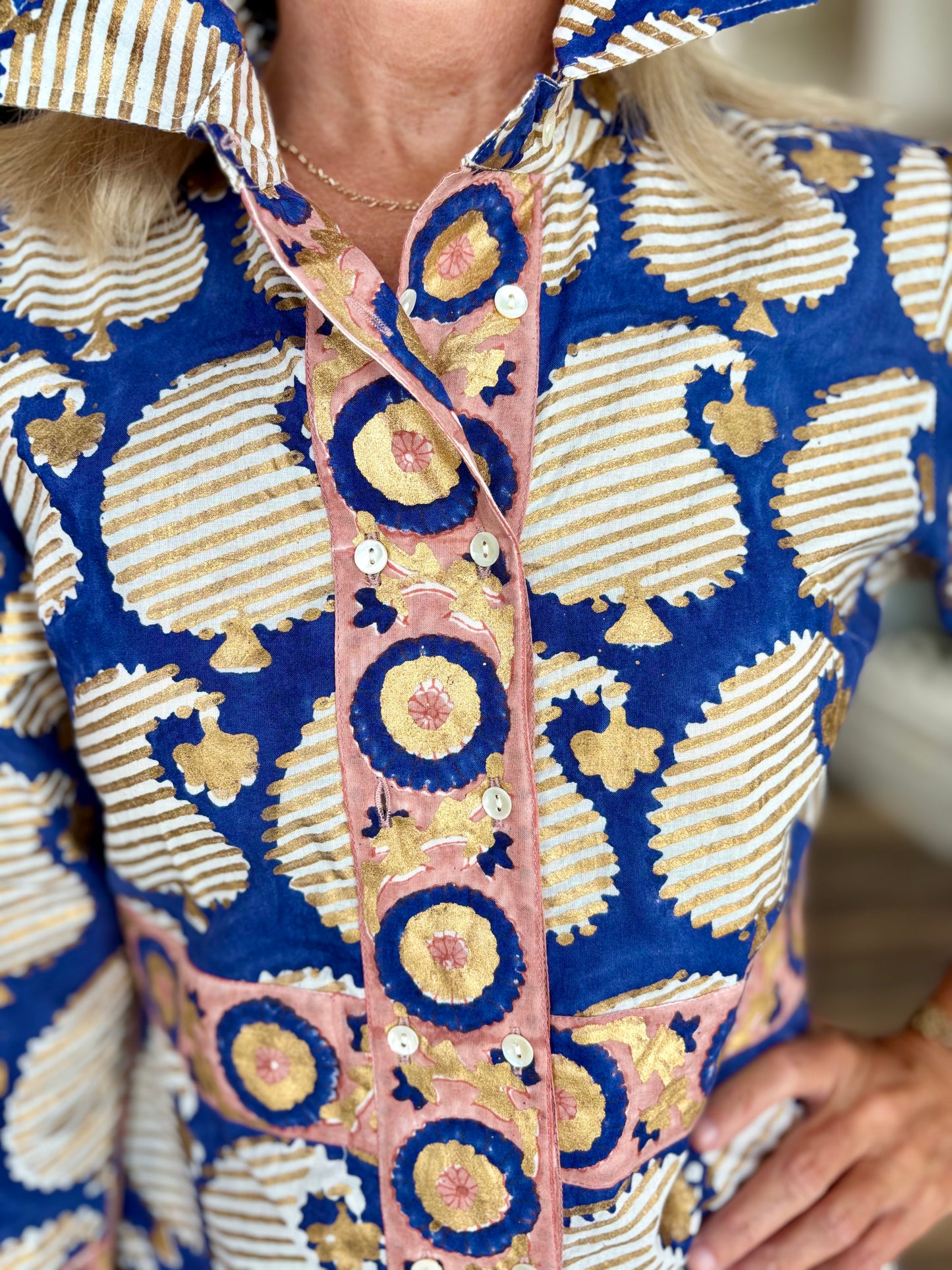 Oliphant Shirt Dress Maxi Agra Navy