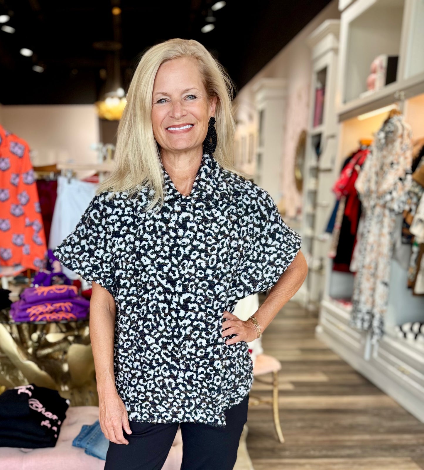 Boho Chic Animal Print Textured Jacket