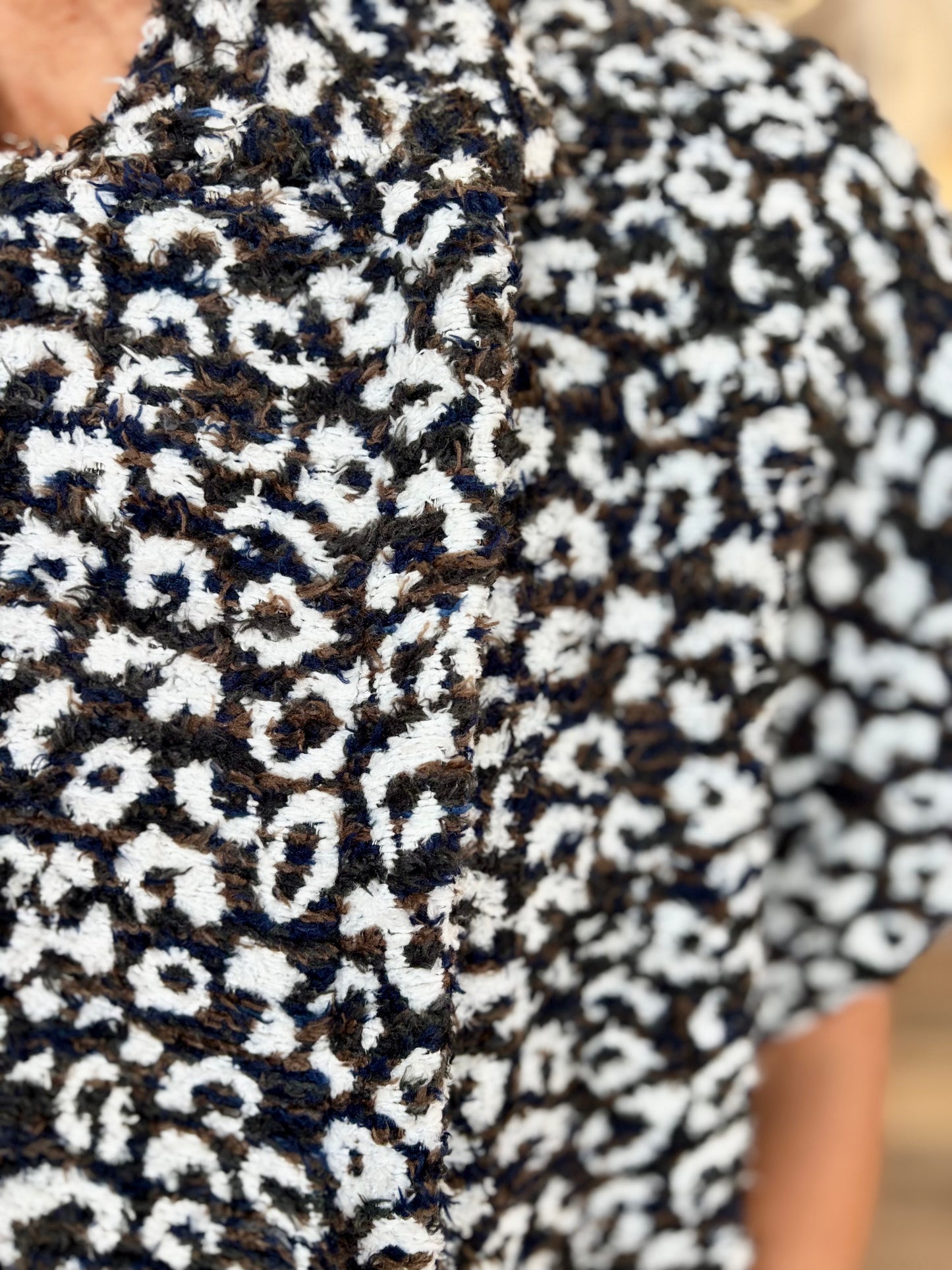 Boho Chic Animal Print Textured Jacket