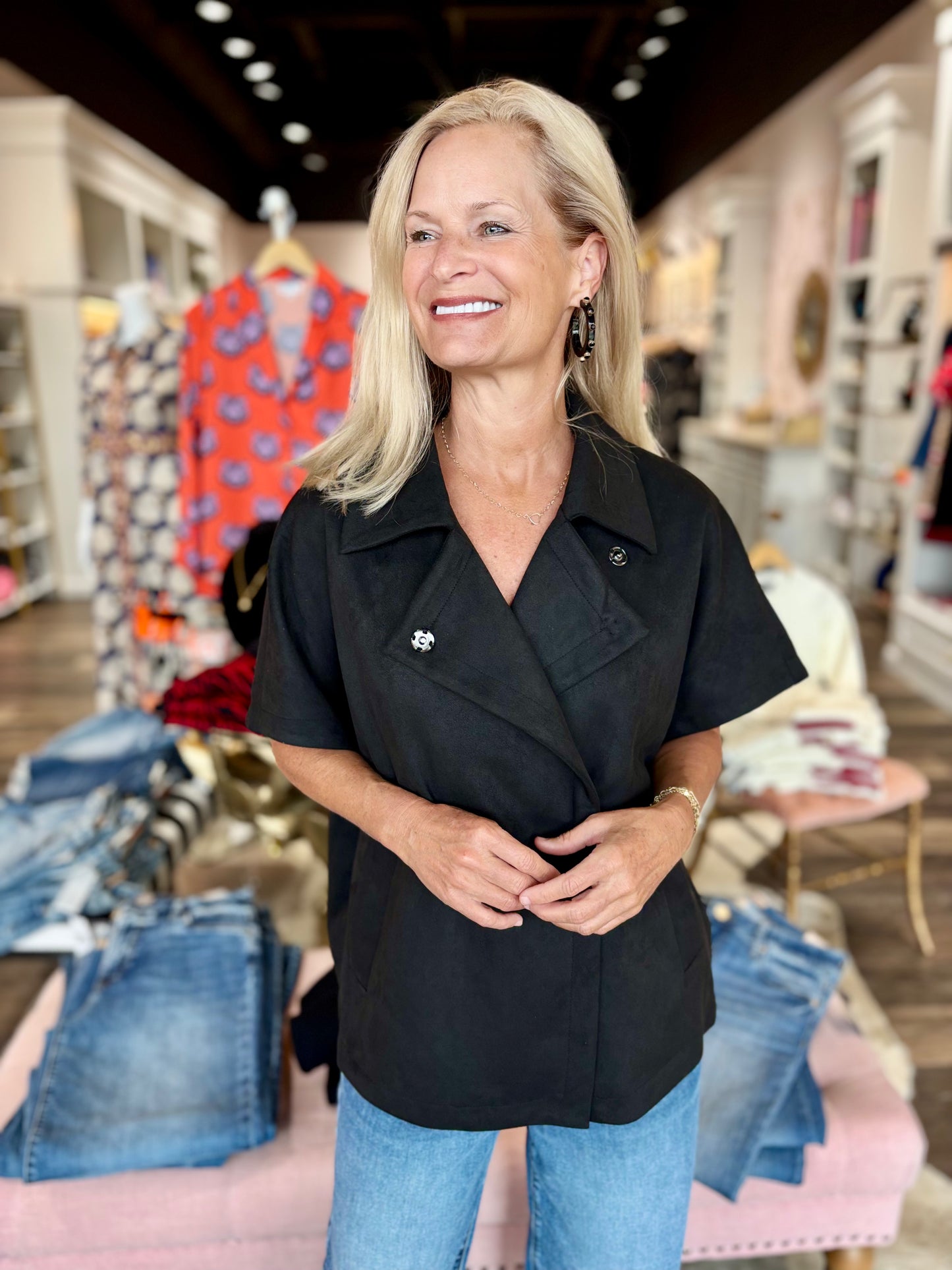 Boho Chic Black Suede Jacket
