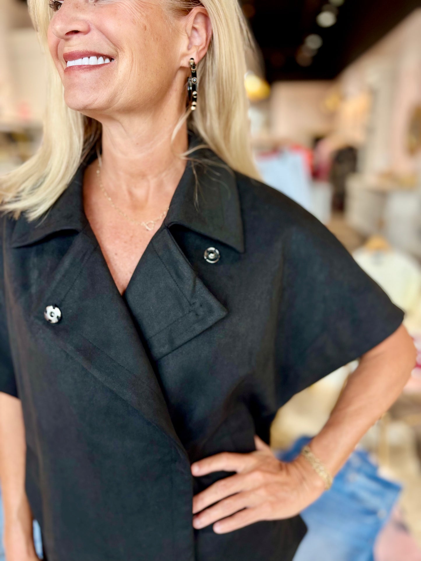 Boho Chic Black Suede Jacket