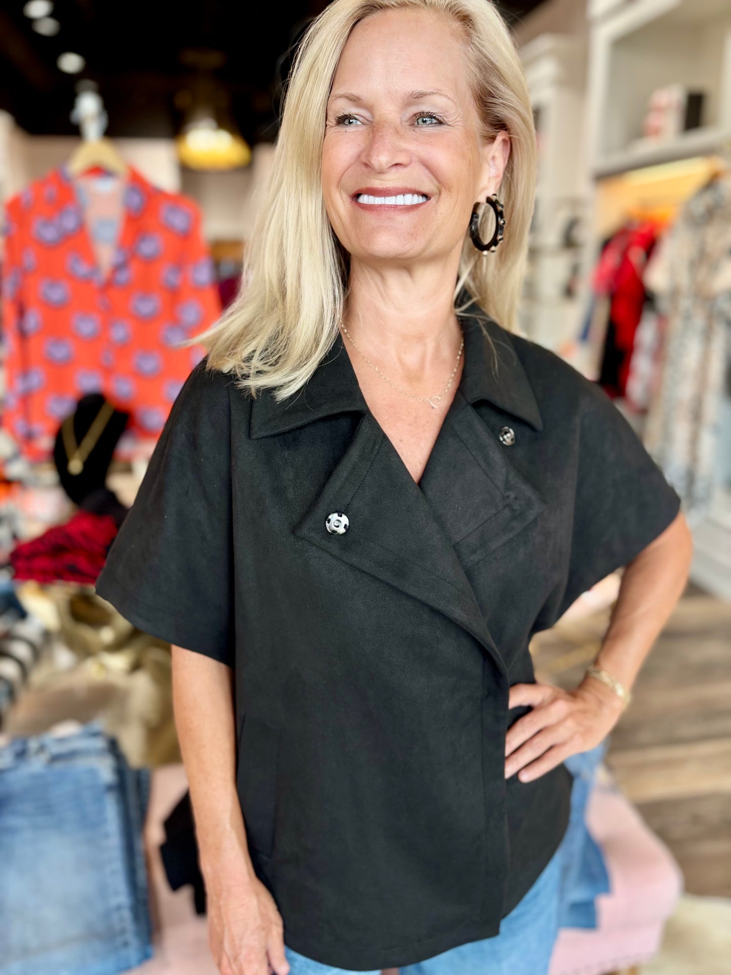 Boho Chic Black Suede Jacket
