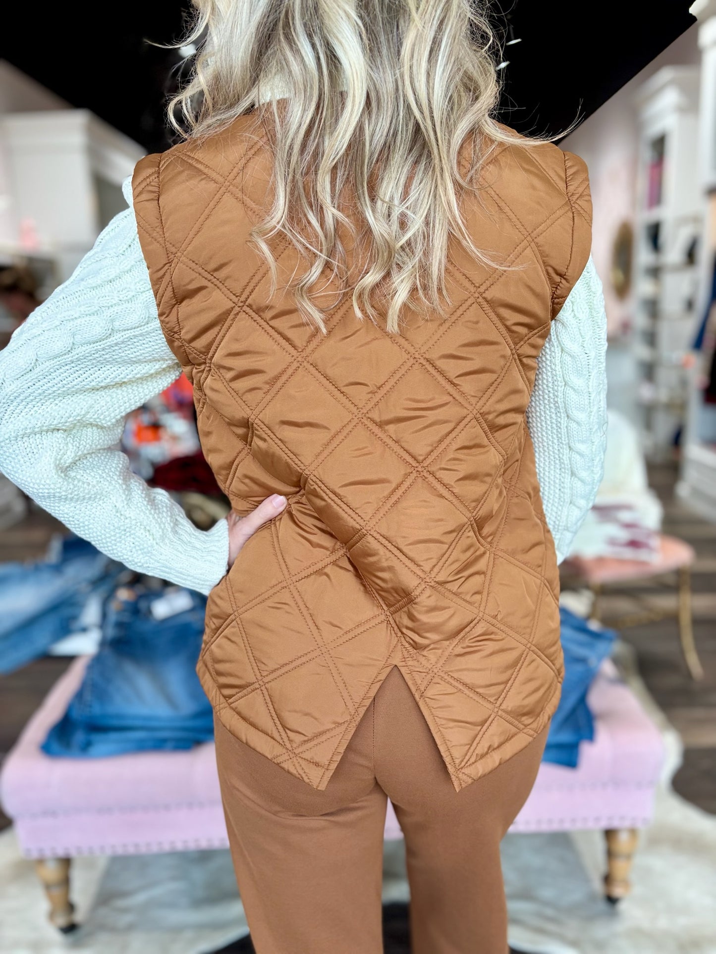 Cream/Camel Parka Jacket