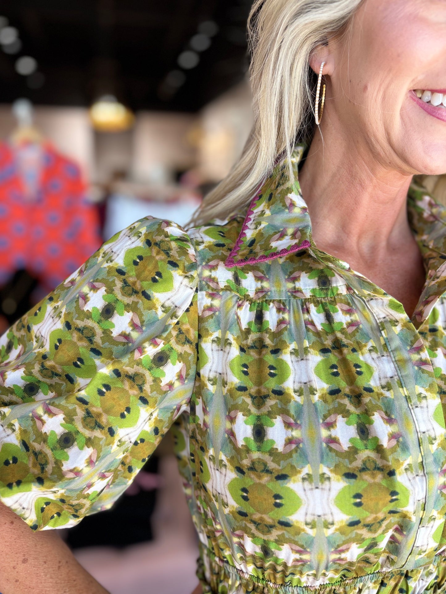 Brooks Avenue Banyan Puff Sleeve Dress - Camo