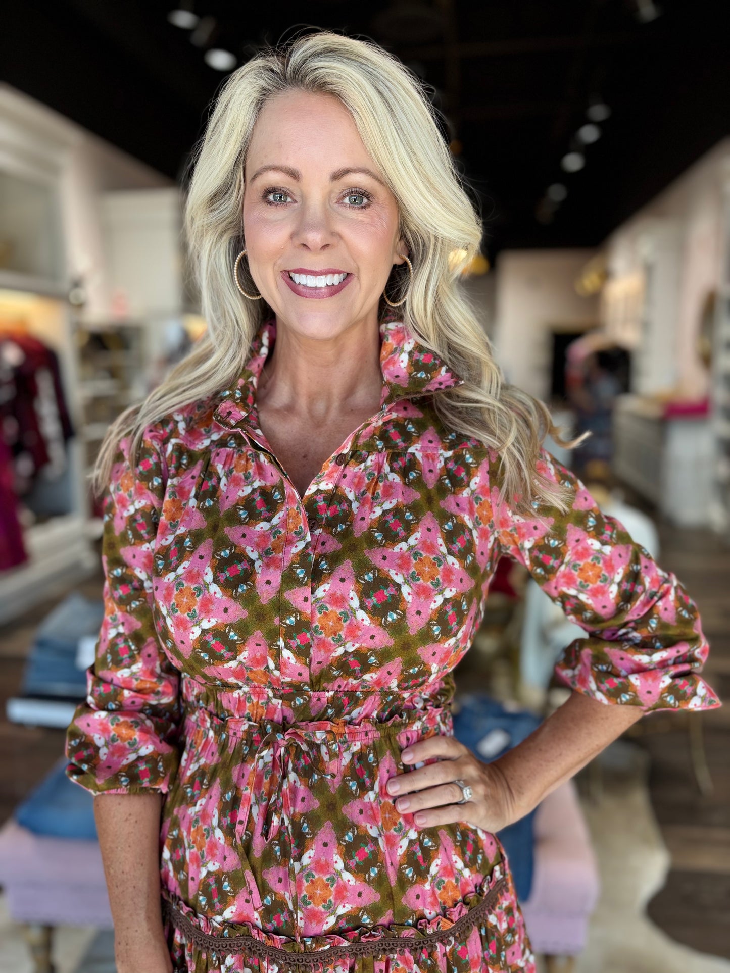 Brooks Avenue Banyan Long Sleeve Dress - Farmhouse Pink