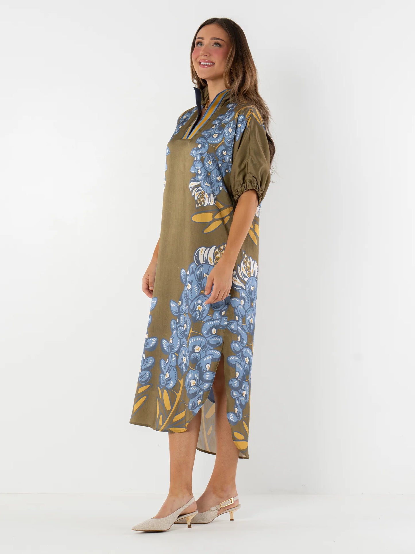 Emily McCarthy Poppy Caftan Bluebonnet