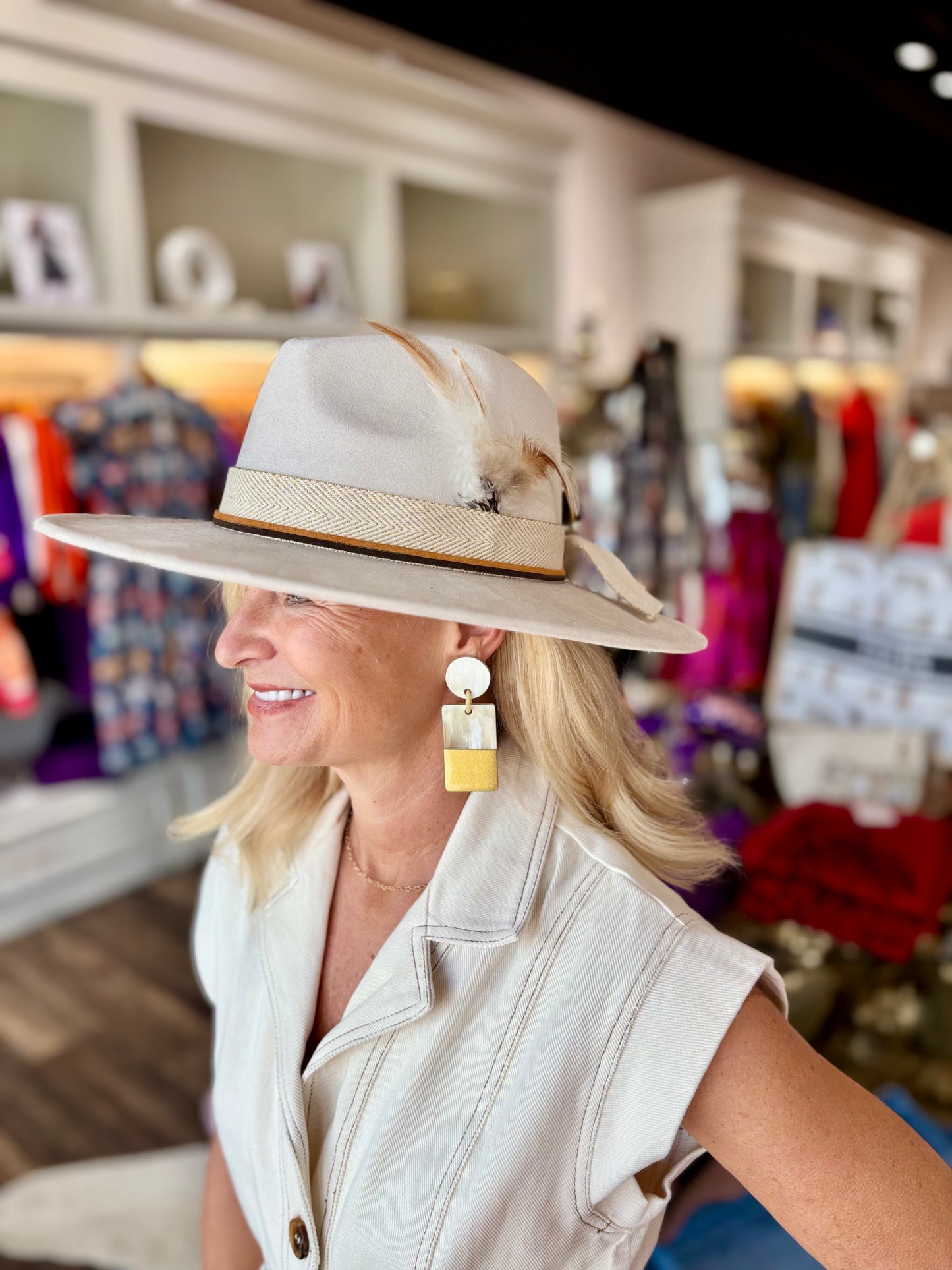 Belted Ecru Denim Dress