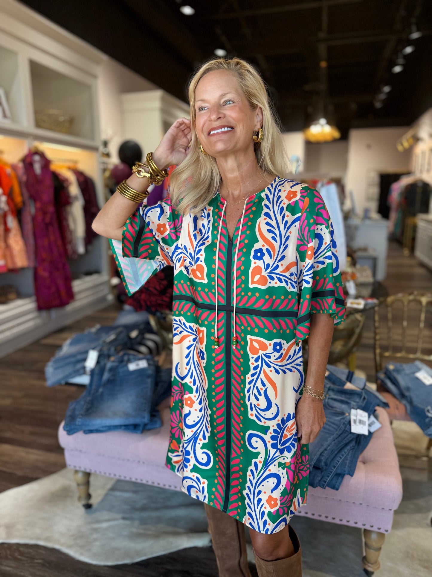 Jade Kimono Tunic Artistic Scarf