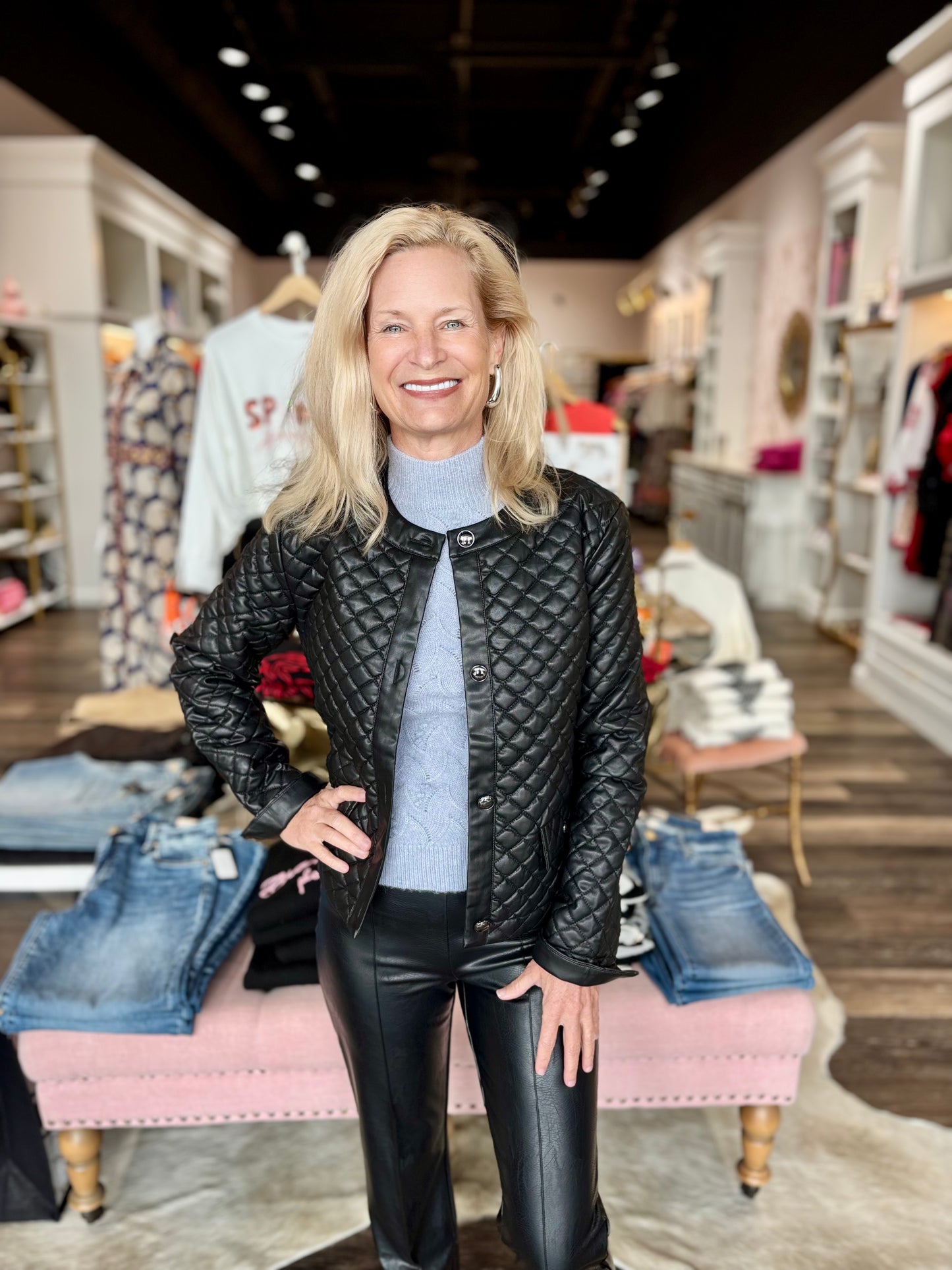 Lysse Aurelle Quilted Vegan Leather Jacket