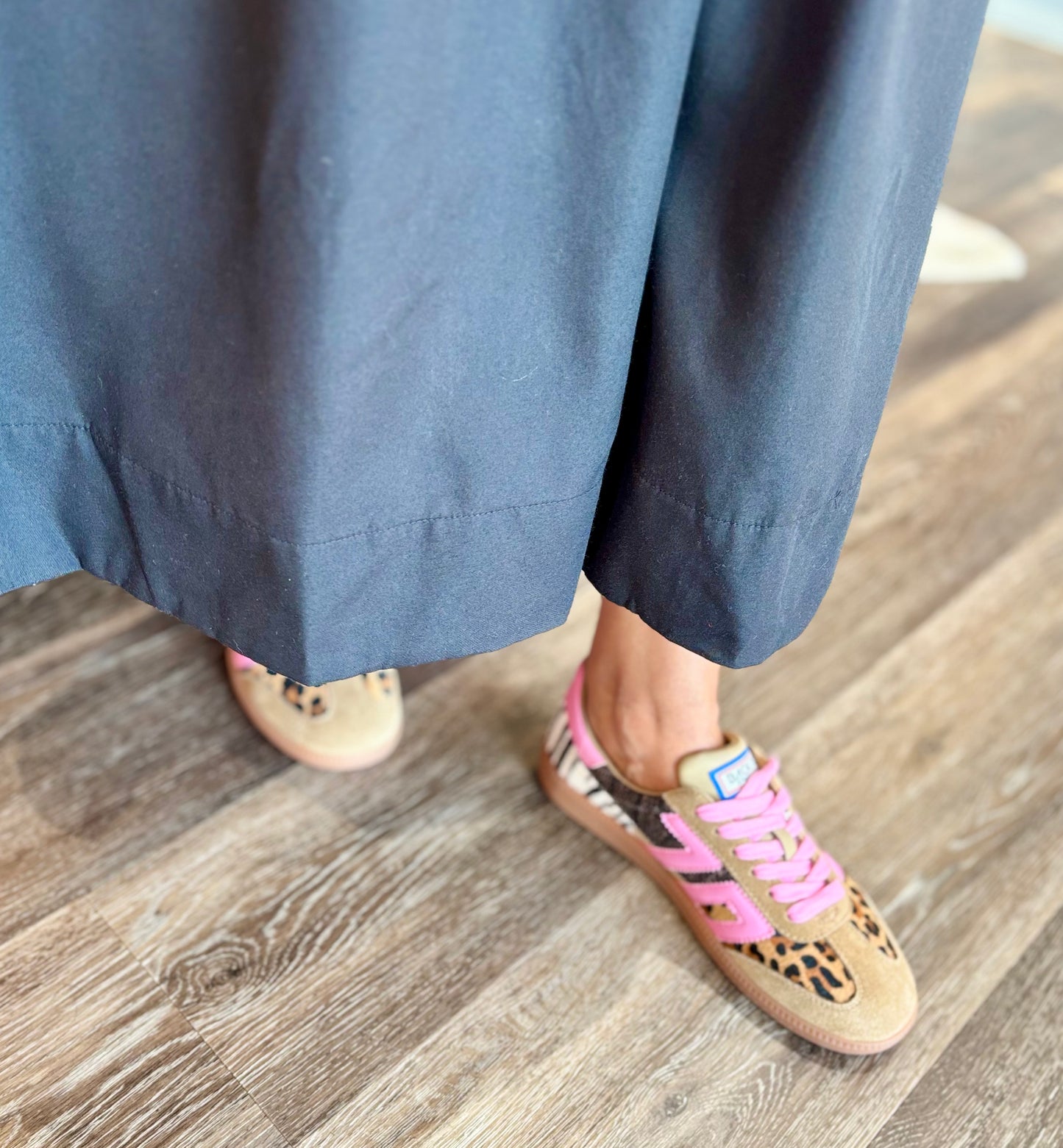 Black Darted Midi