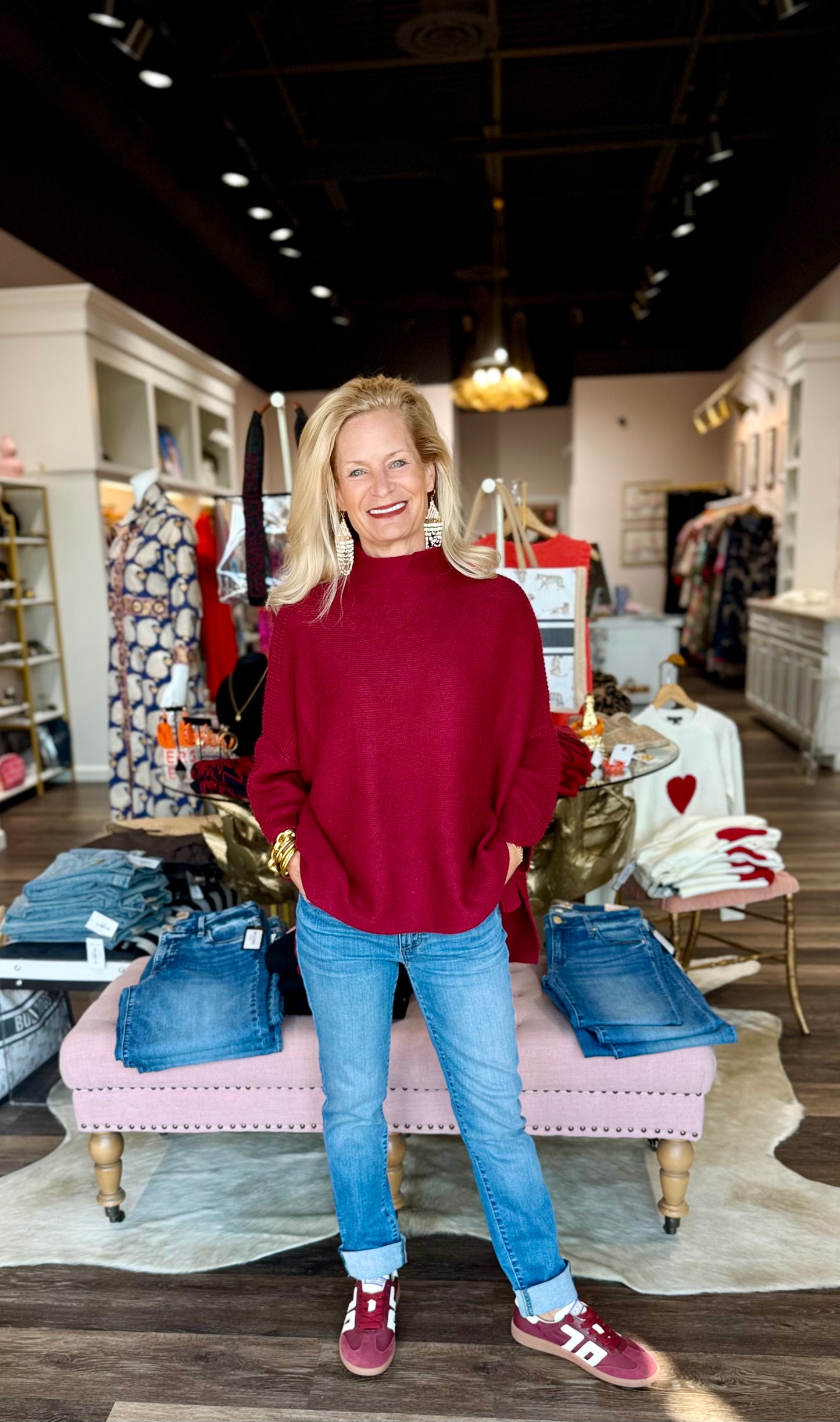 Kerisma Boho Sweater Cherry Red