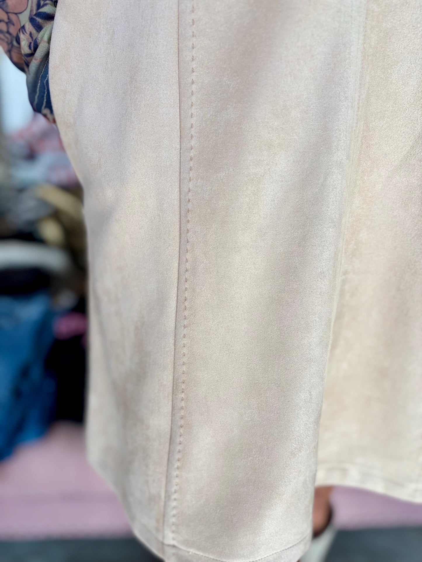 Suede Shift Dress Oatmeal