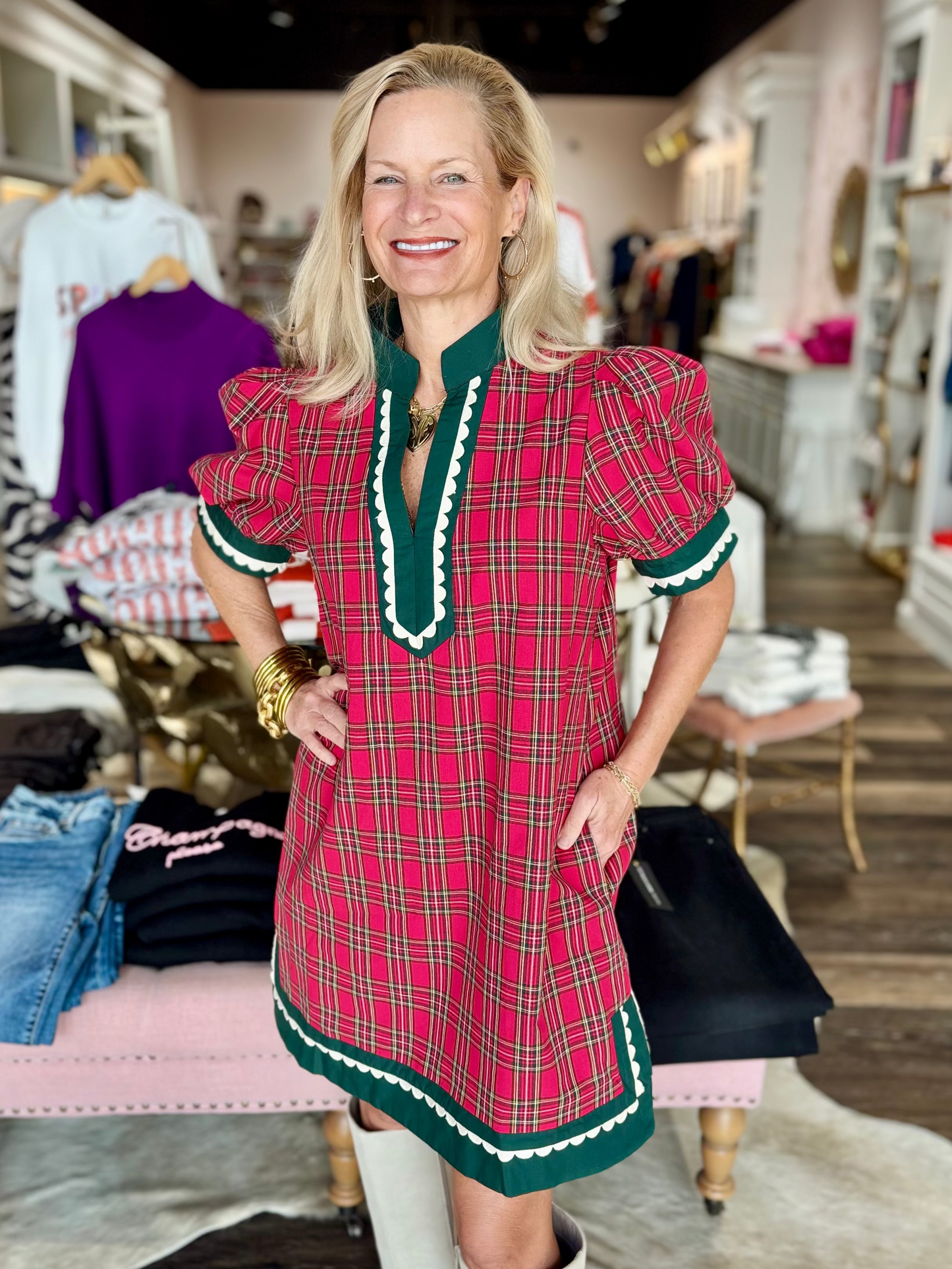 Plaid Dress Red