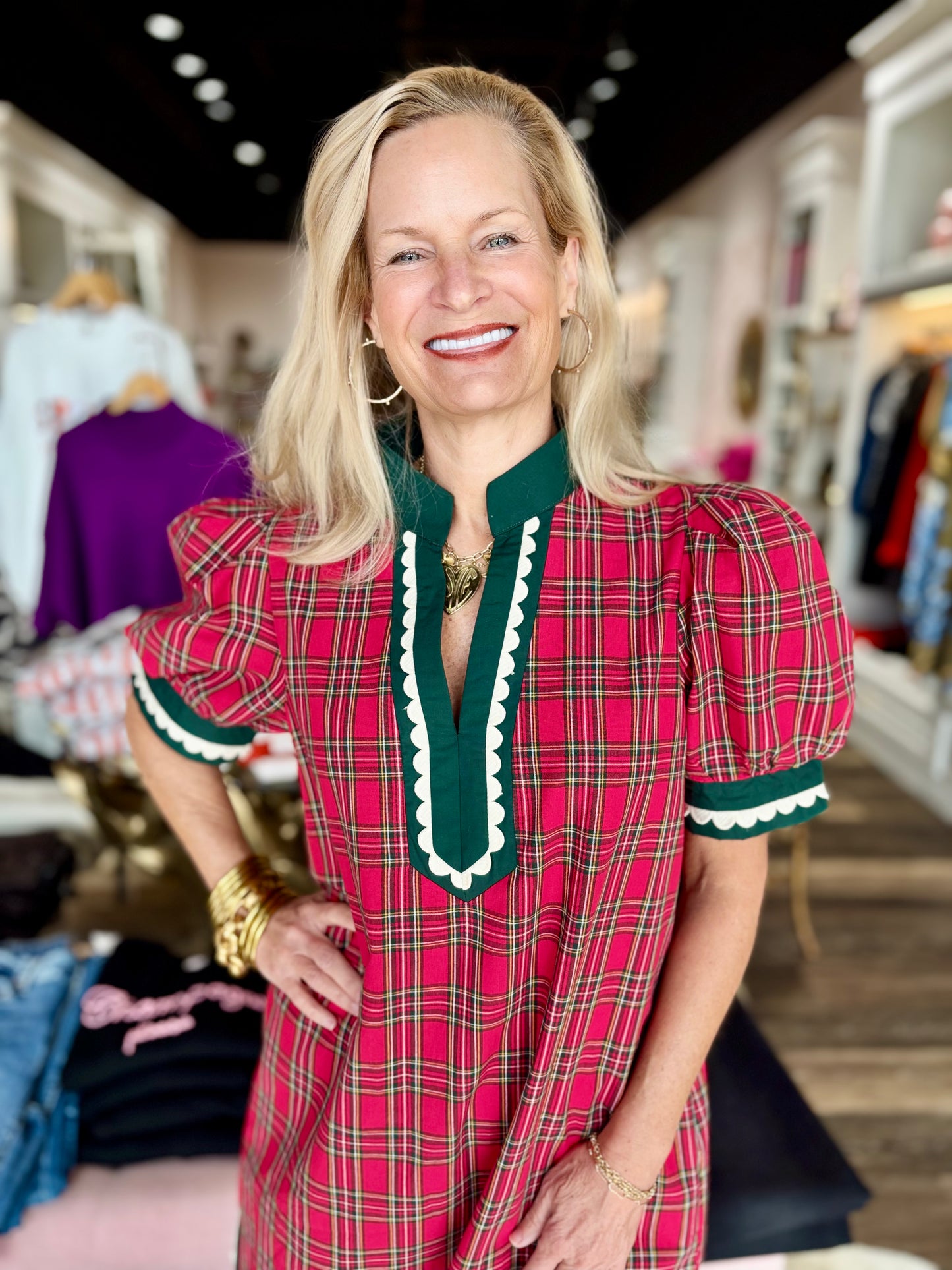 Plaid Dress Red