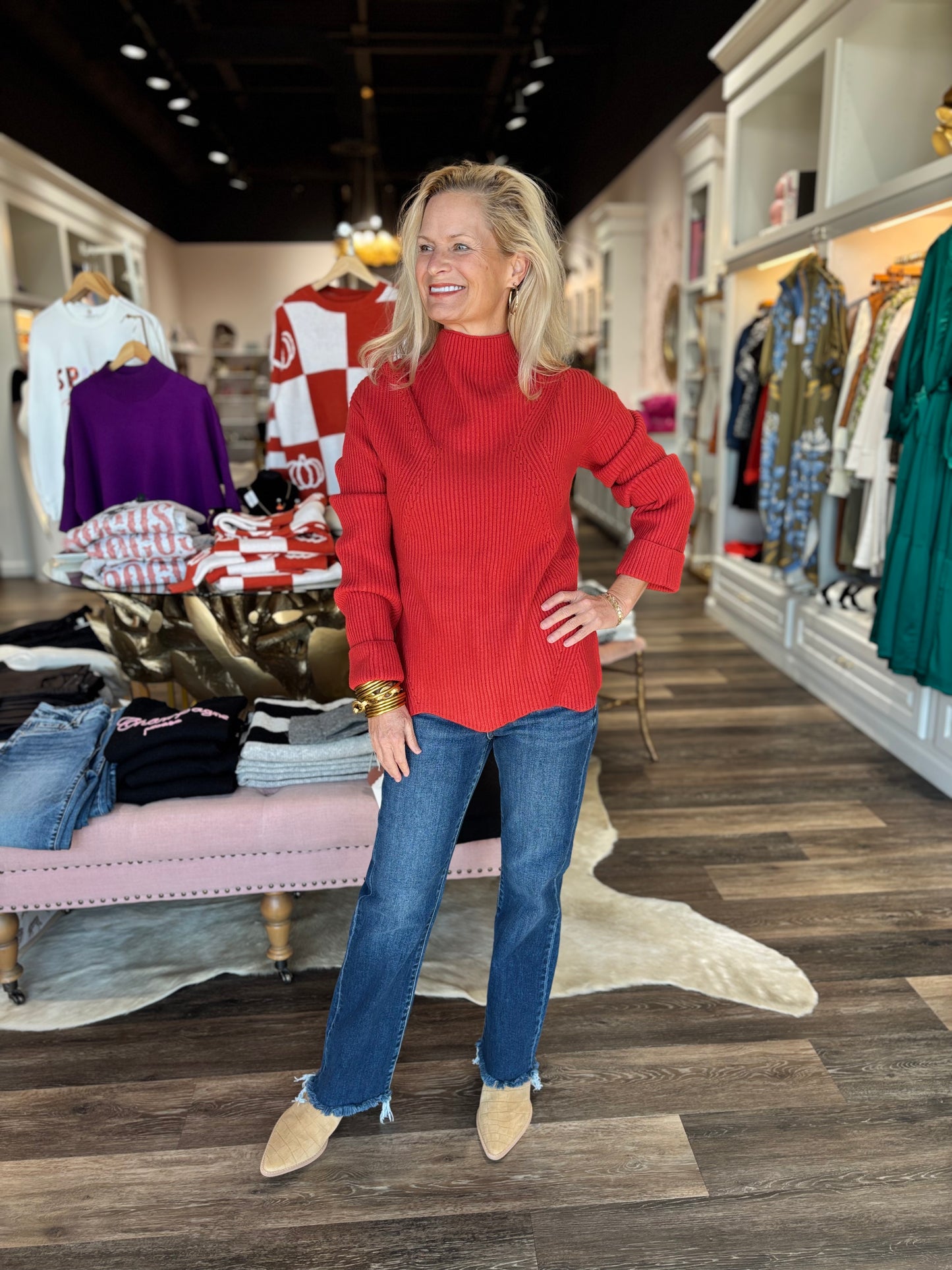 Lysse Hyacinth Cozy Rib Scallop Edge Pullover Sweater