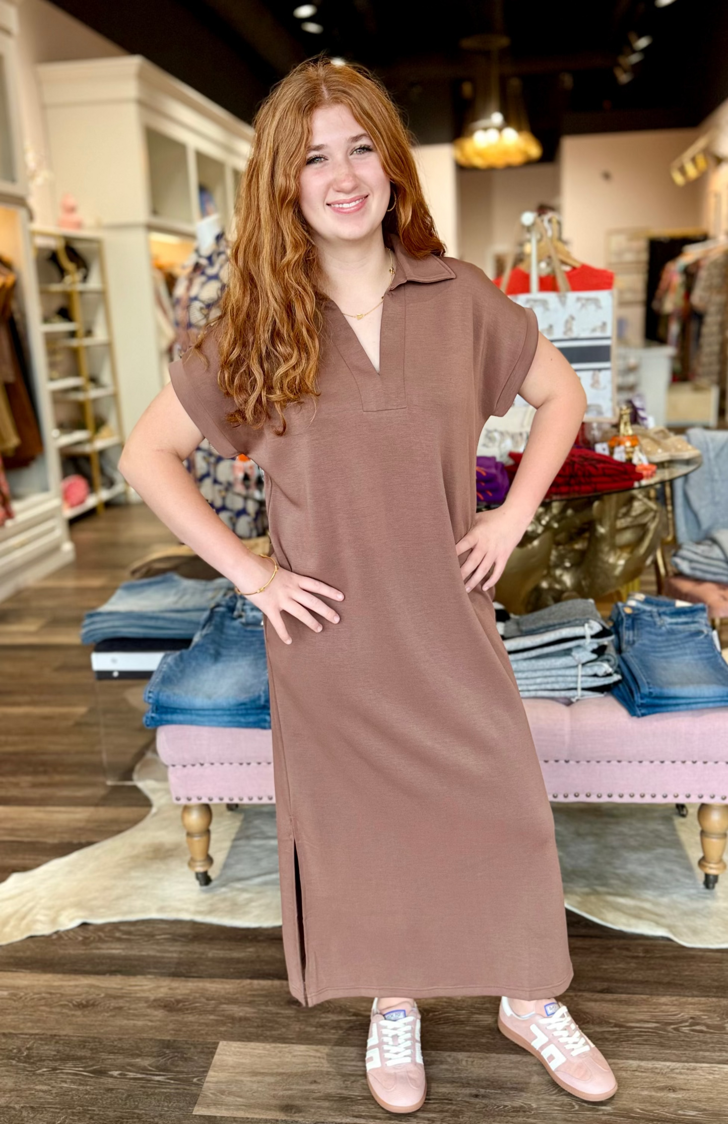 Taupe Midi Dress