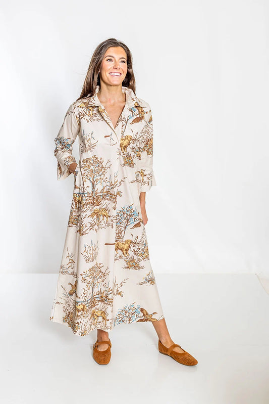 House of MBR Maple Field & Feather Ruthie Shirt Dress Long