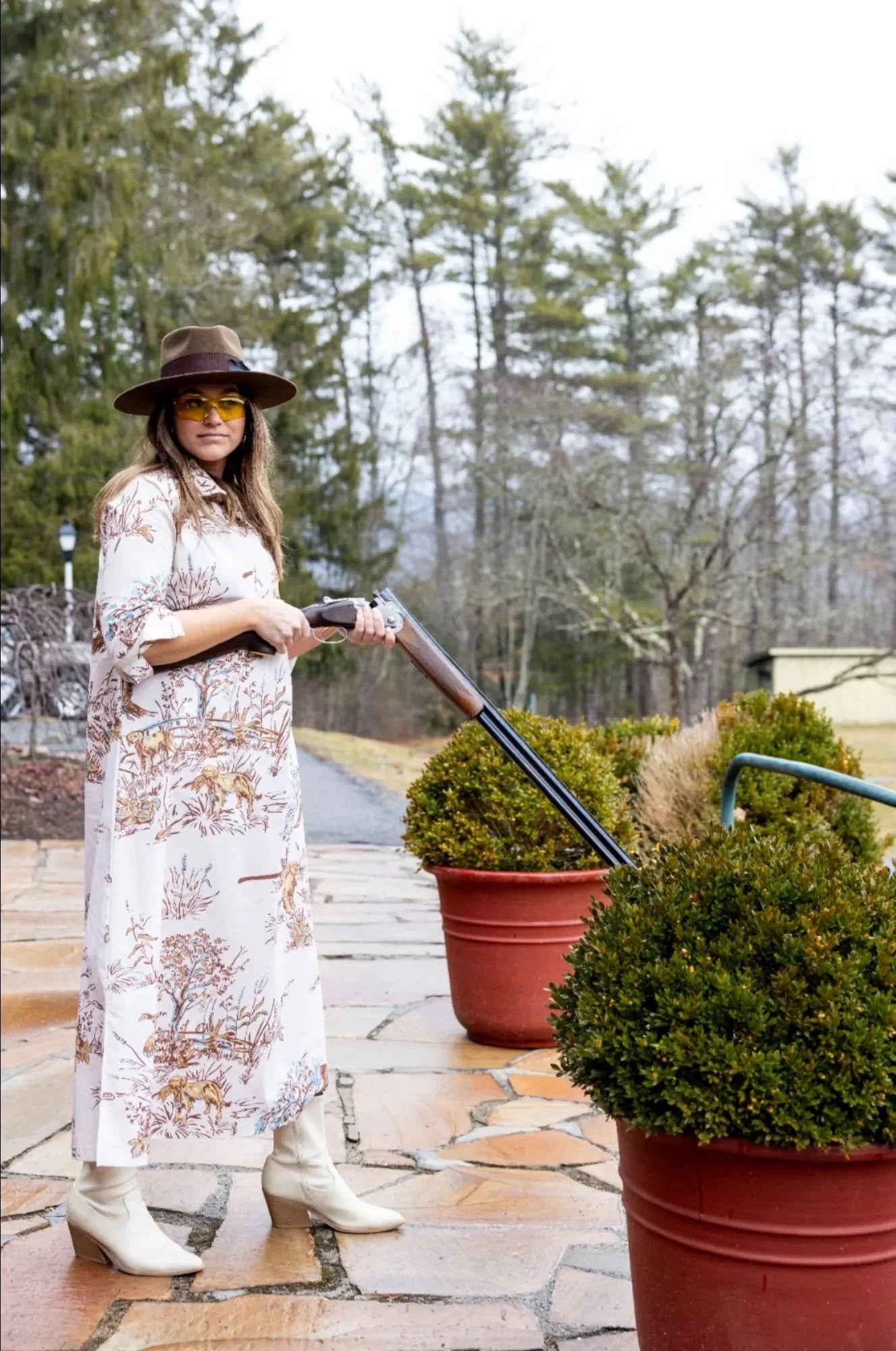 House of MBR Maple Field & Feather Ruthie Shirt Dress Long