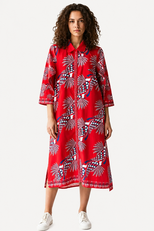 Maude Vivante Eliza Dress Crimson Ascent