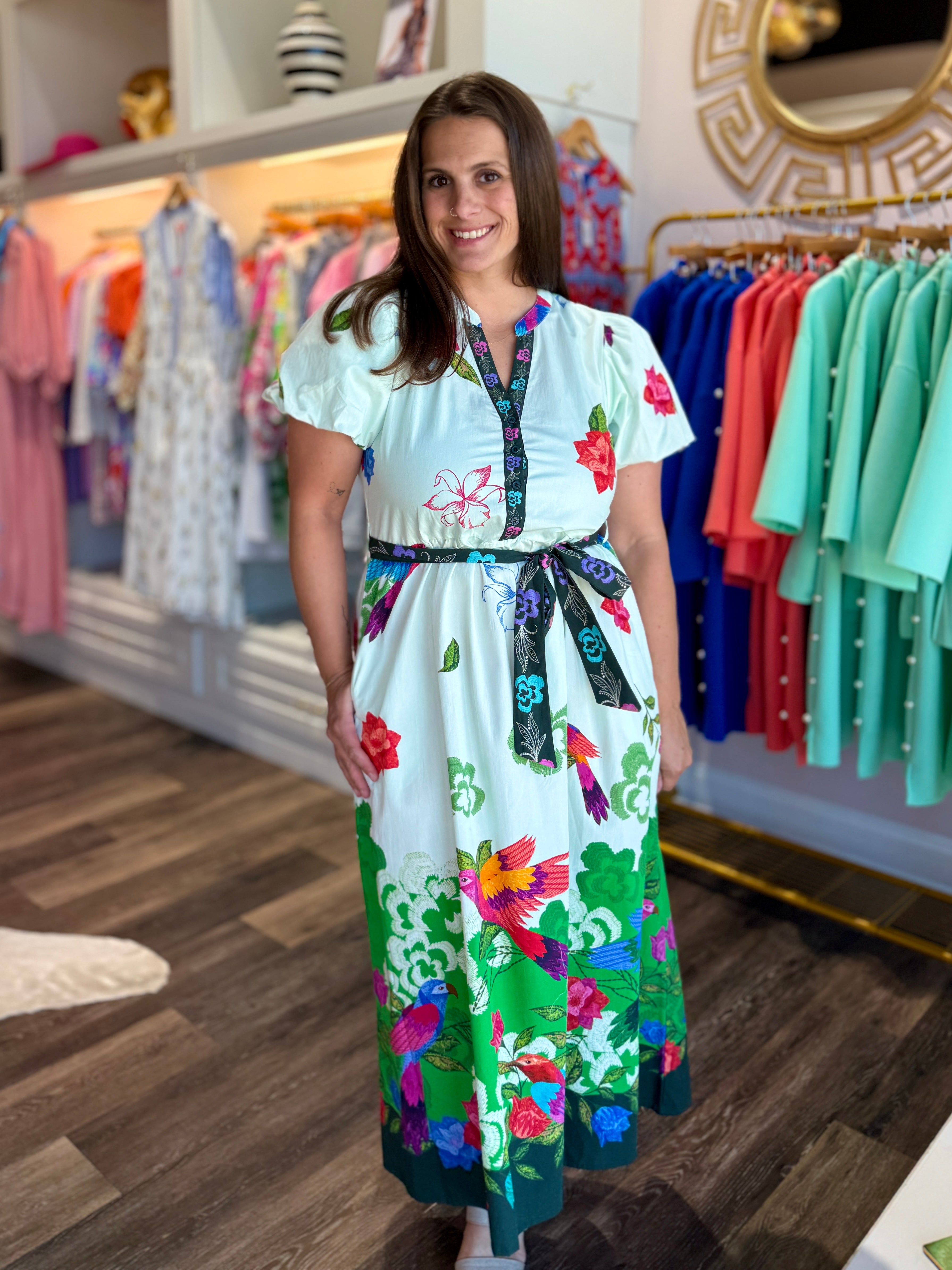 maude maxi dress MAUDE CLUB Bambi Bias Maxi Dress  Blossom
