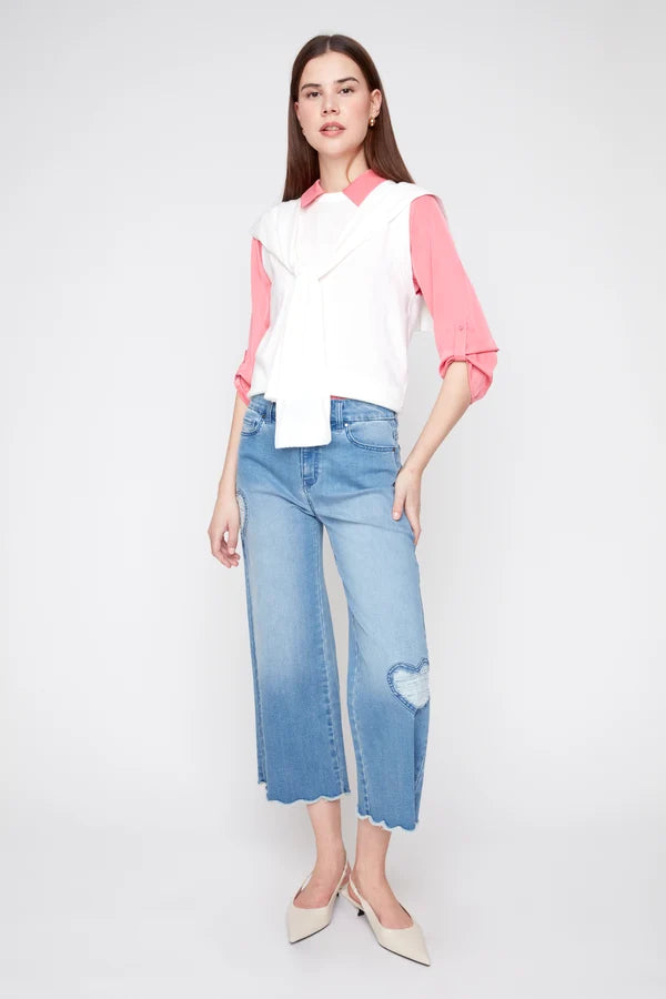 Renuar Illusion Knit Layered Vest Creme