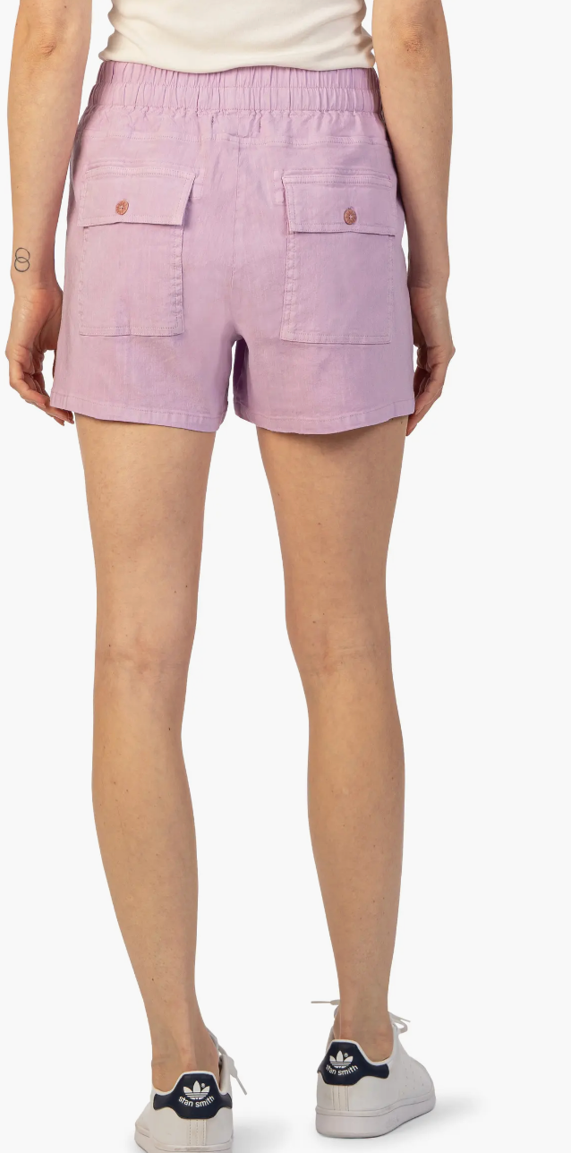 Kut Smocked Elastic Waist Shorts Lavender
