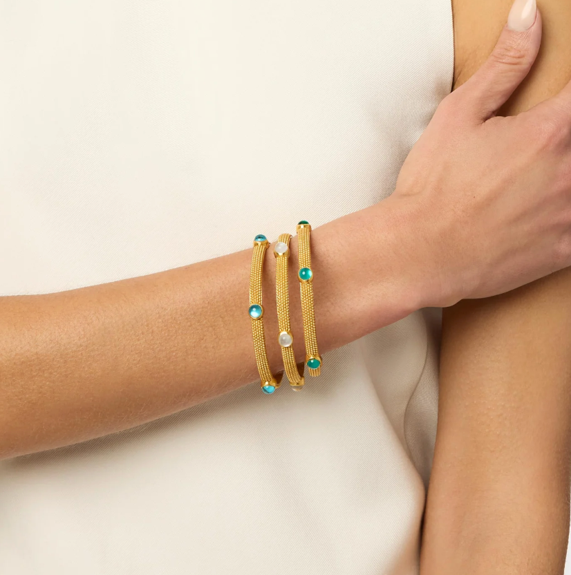 Julie Vos Cabochon Bangle Pearl