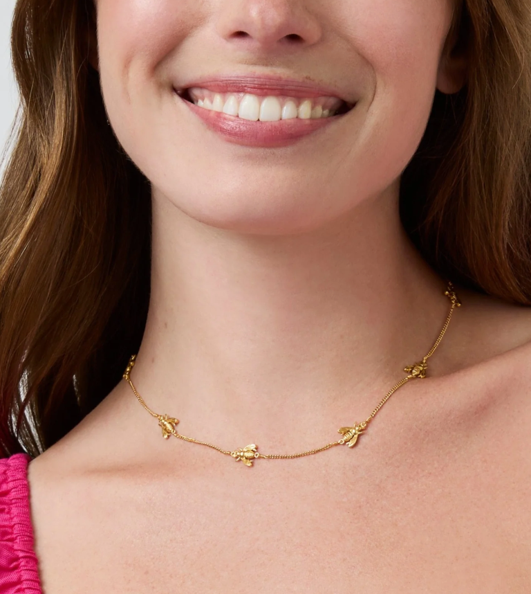 Julie Vos Bee Delicate Station Necklace