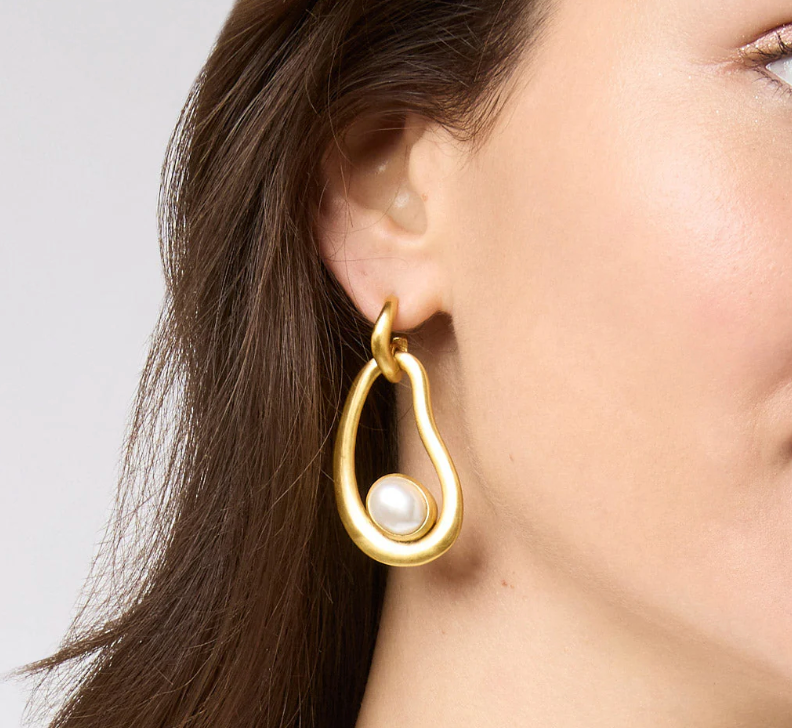 Julie Vos Wave Statement Earring Pearl