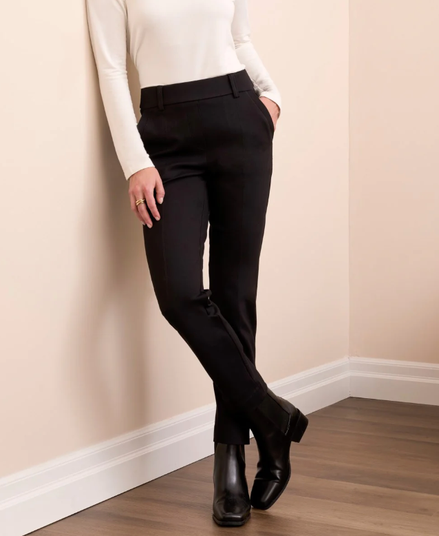 Tribal Signature Every Body Ponte Slim Cigarette Pull-On Pants Black