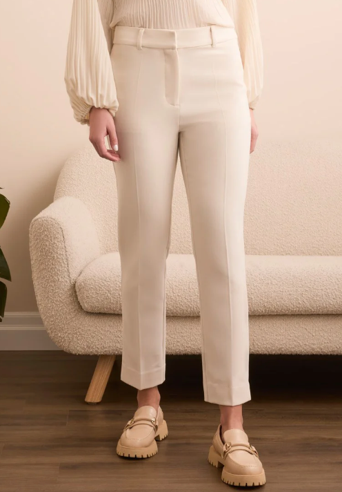 Tribal Signature Luxury Twill High Rise Trousers -Moonstone
