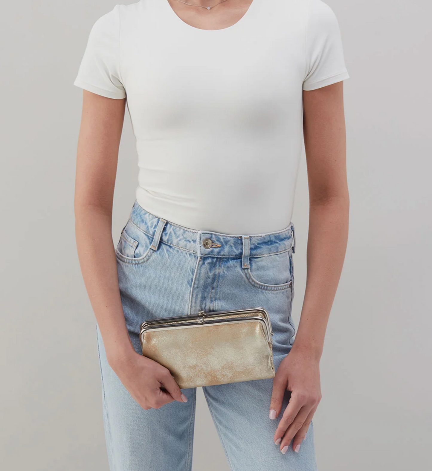 Hobo Lauren Clutch Wallet Saddle Stardust