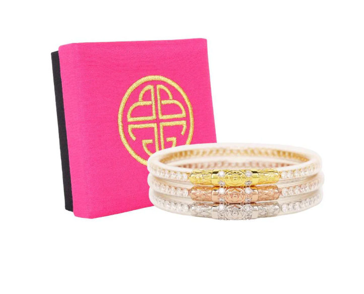 Budhagirl Three Queens All Weather Bangles Clear Crystal