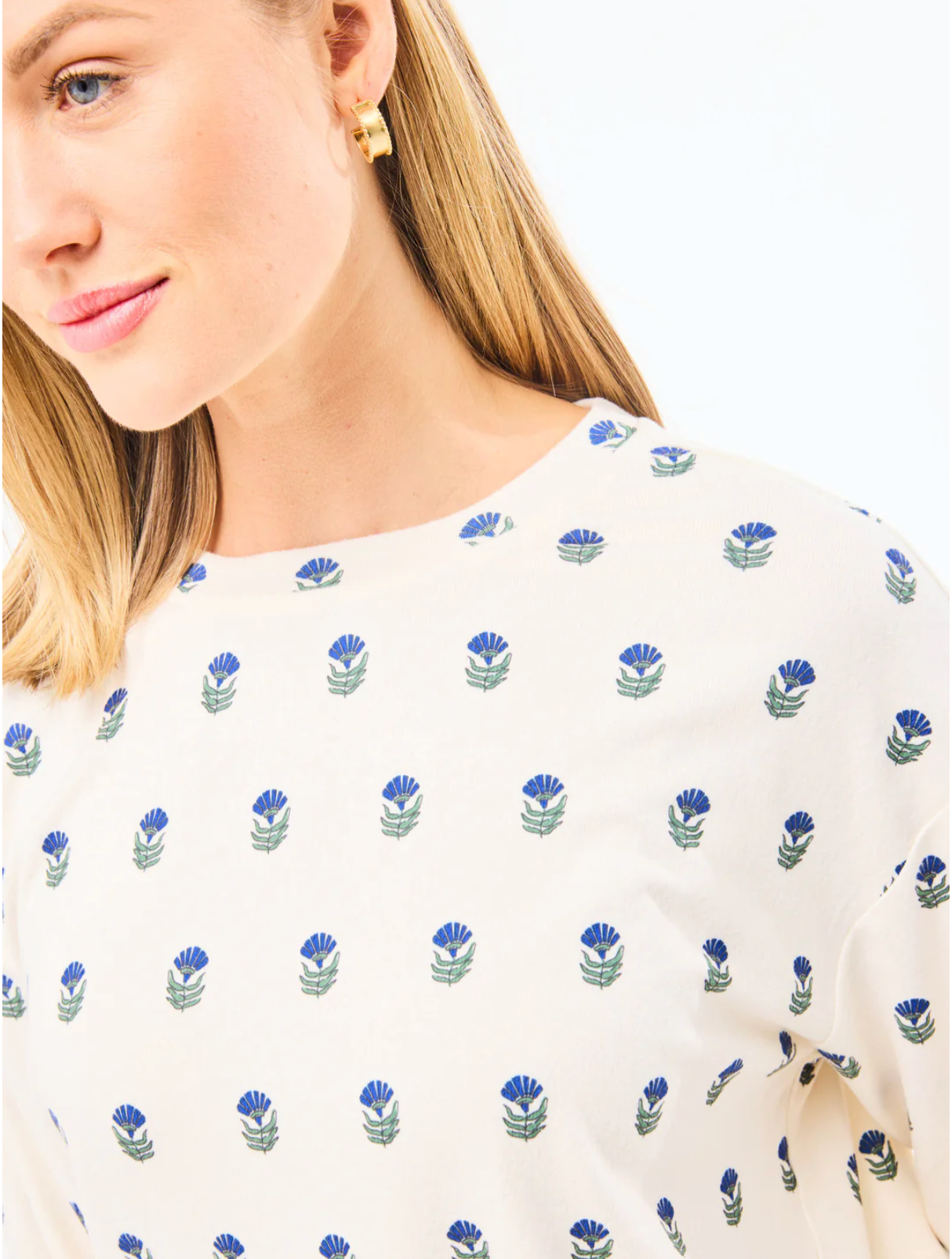 Mary Square Women's Jogger Pajama Set Floral Foulard Navy