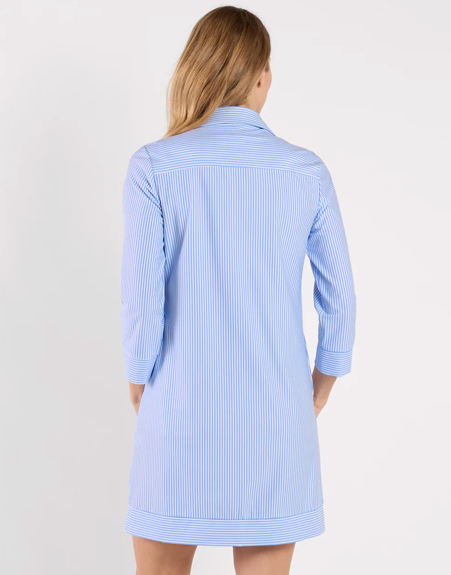Jude Connally Finley Dress Pinstripe Periwinkle