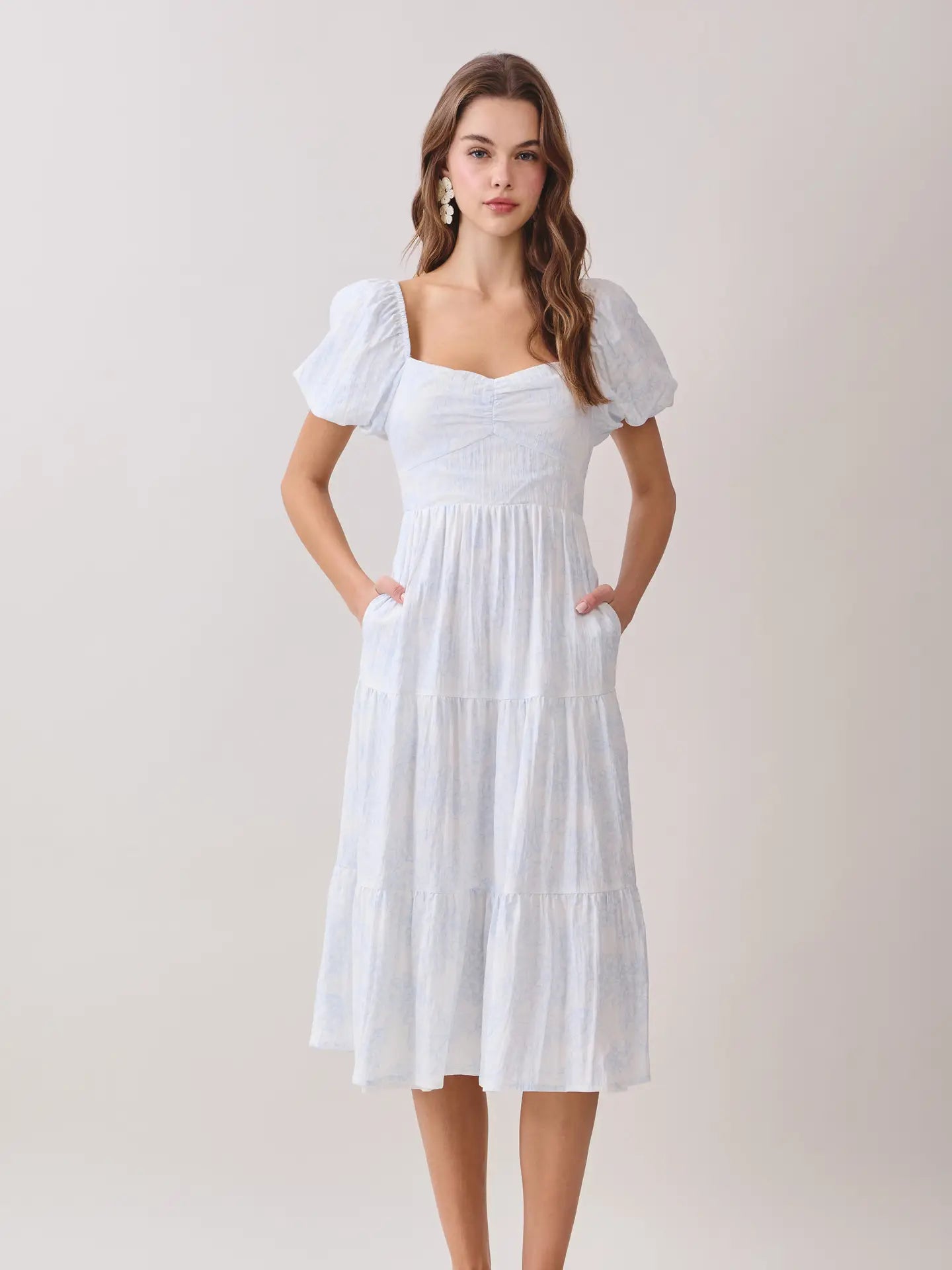 midi dresses with pockets Floral Print Open Back Self Tie Dress for Women Medium Literally the BEST theme Fitted waist boasts a Size_3^L Size:Size II