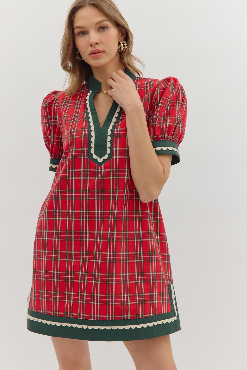 Plaid Dress Red
