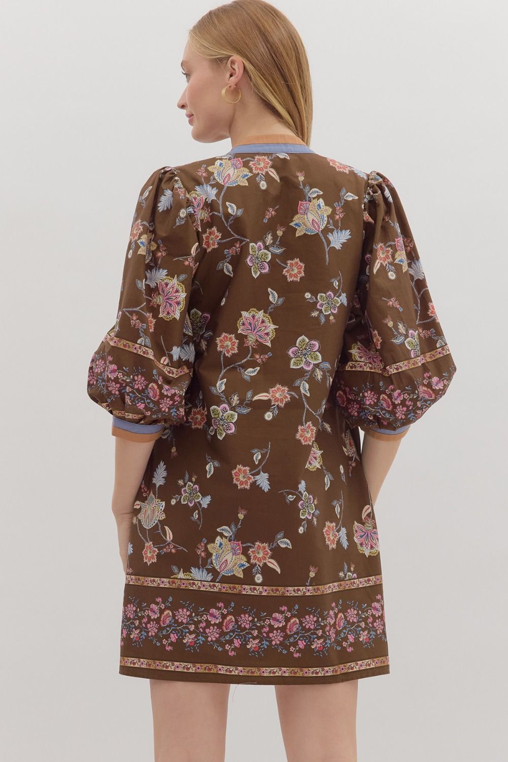 Brown Floral Dress