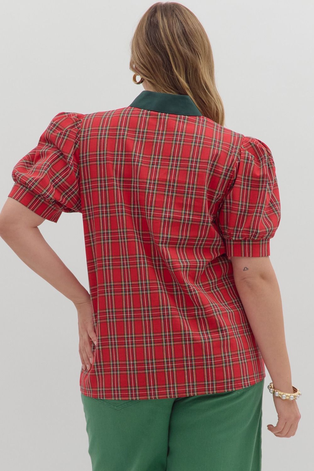 Plaid Top Red