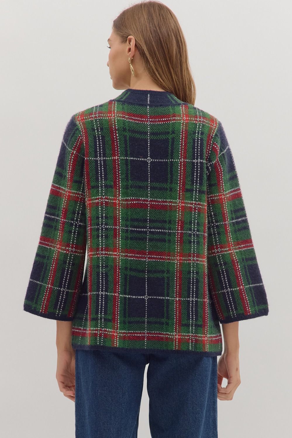 Plaid Sweater Navy