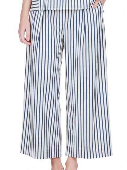 Joy Joy Pleated Blue Stripe Culottes