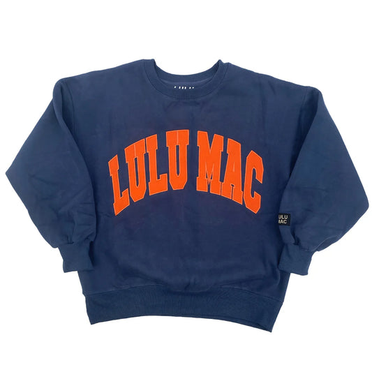Lulu Mac Navy & Orange Stitch Crew