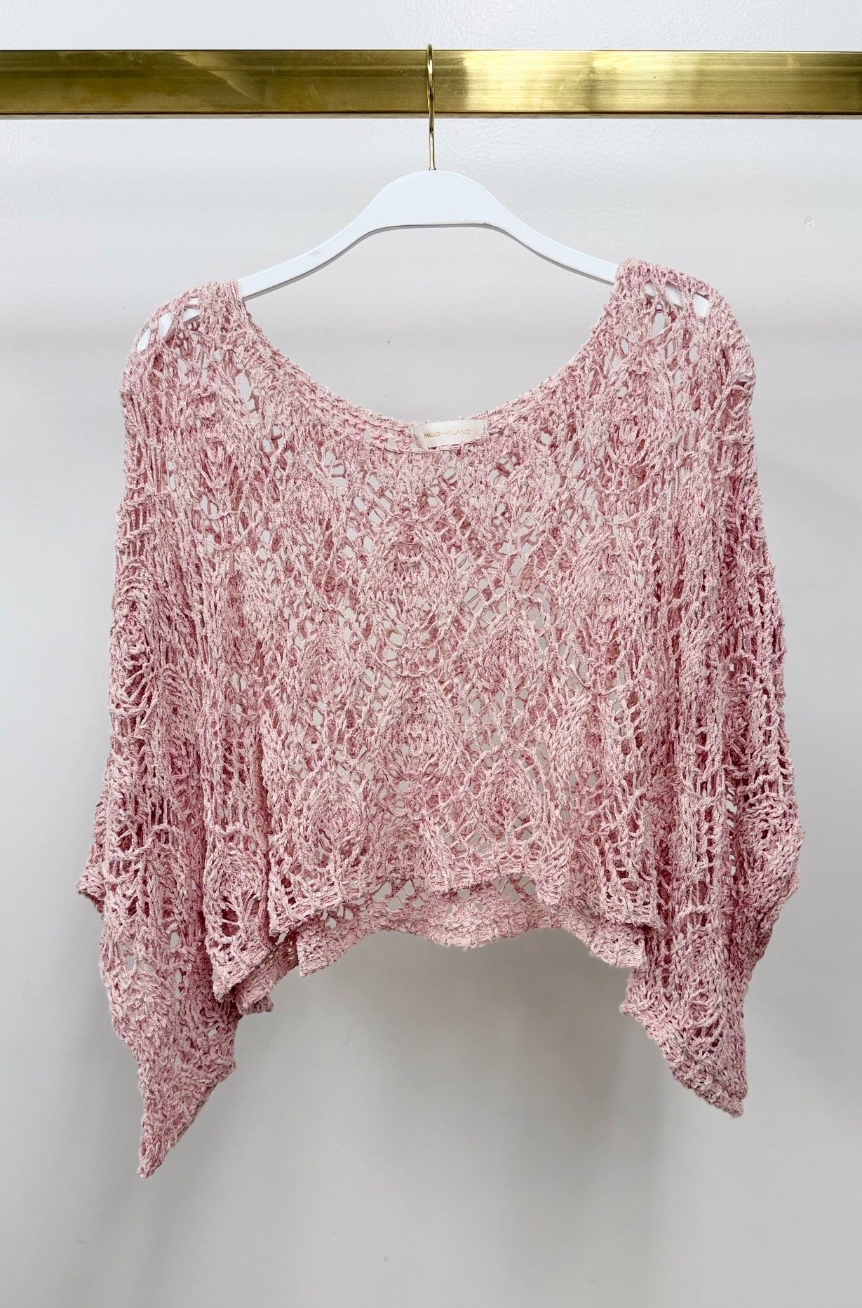 The Cloudberry Blush Crochet Sweater