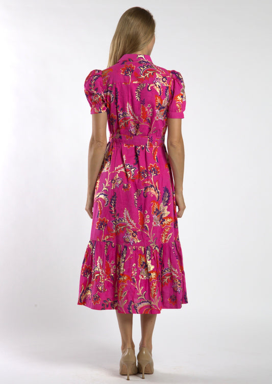 Jude Connally Mirabella Feathered Floral Pink Gold