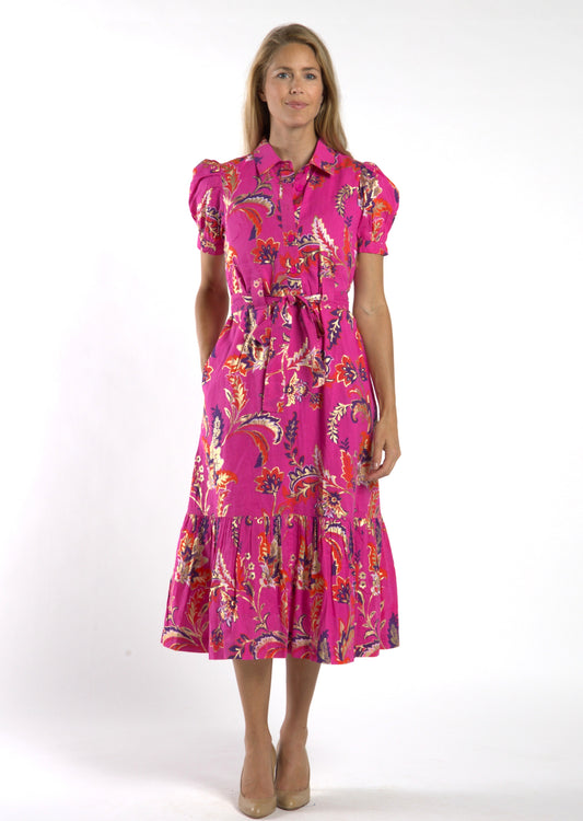 Jude Connally Mirabella Feathered Floral Pink Gold