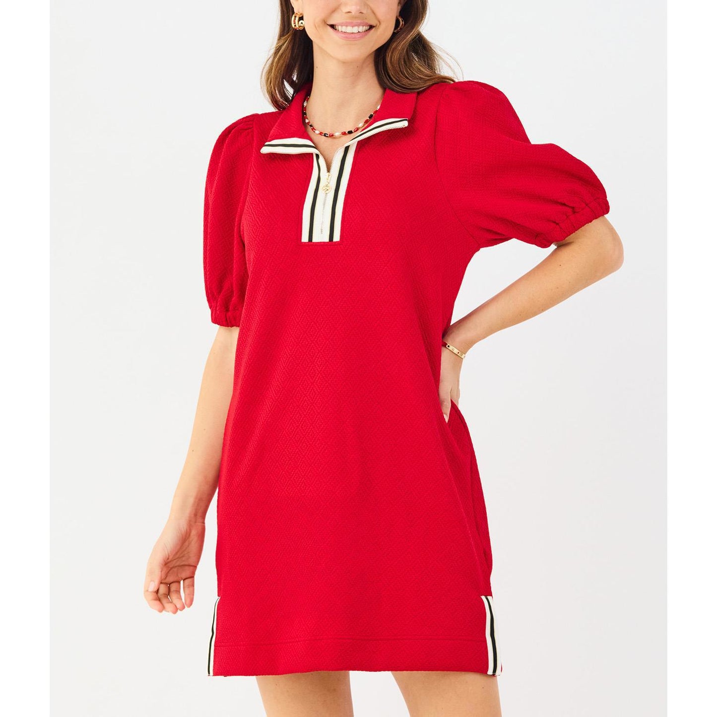 Mary Square Andie Dress Red And Black