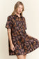 Collared Tiger Print Mini Dress