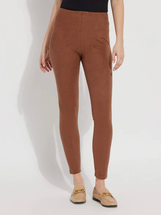 Lysse Hi Waist Suede Legging - Whiskey