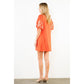 THML Embroidered Bubble Sleeve Dress Orange